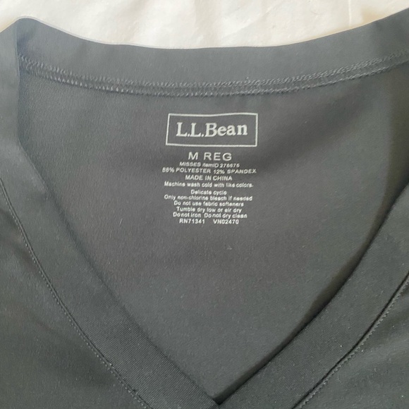 L. L. Bean black V-Neck Exercise Dress women's medium knee length short sleeve - Picture 7 of 11